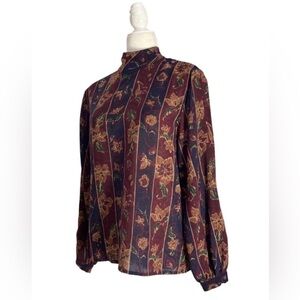 Christian Dior Blouse top Burgundy Red Regency Wool